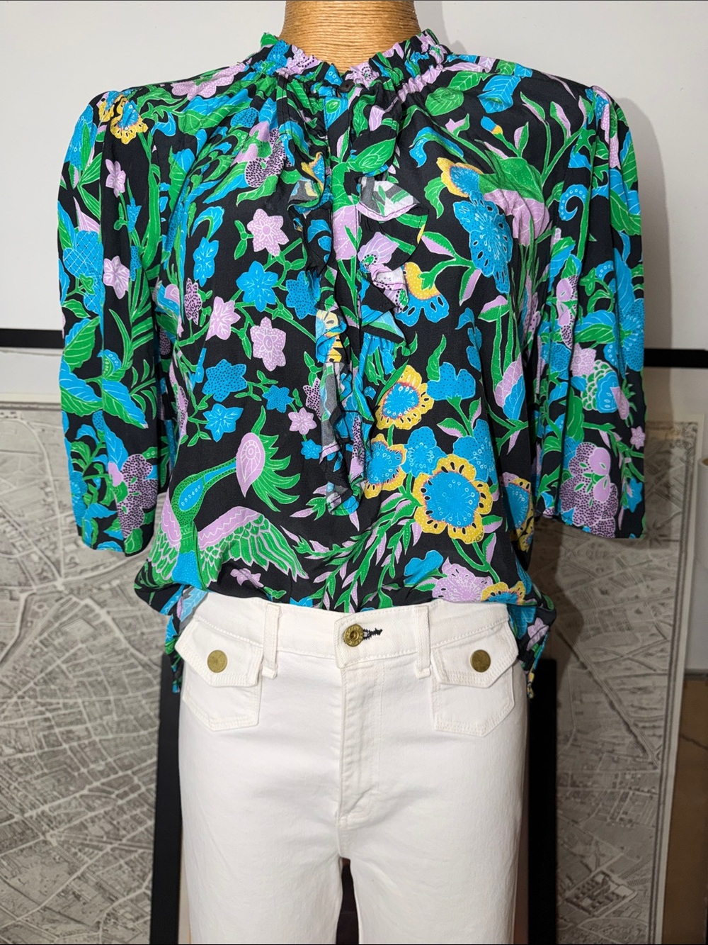 FIGUE floral top Size M